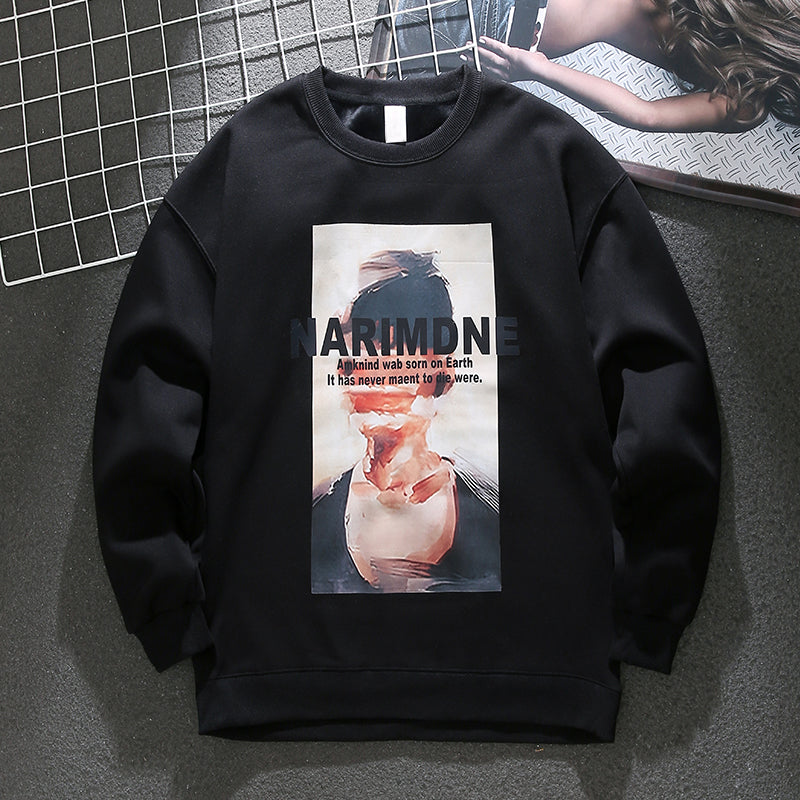 American trendy thick printed sweatshirt
