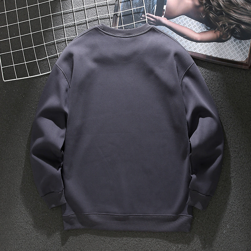 American style loose round neck pullover sweatshirt