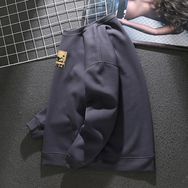 American style loose round neck pullover sweatshirt