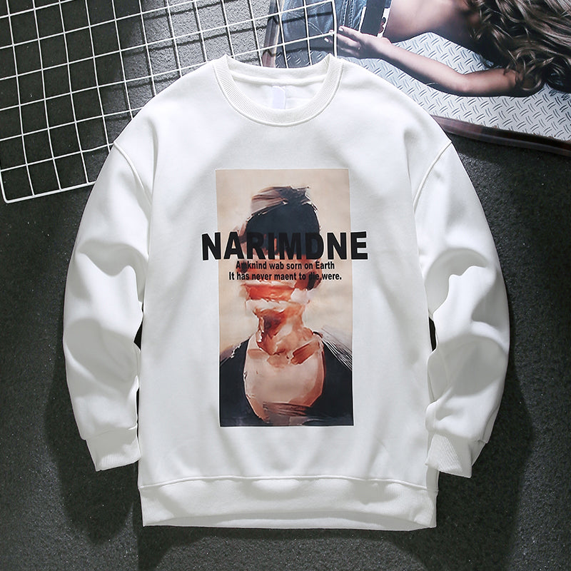 American trendy thick printed sweatshirt