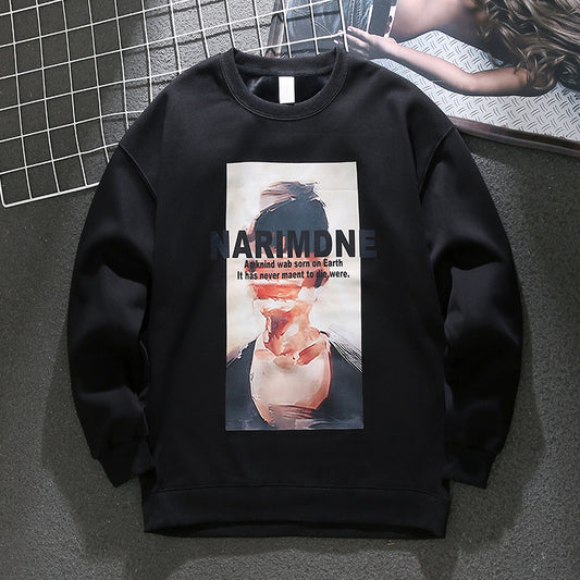 American trendy thick printed sweatshirt