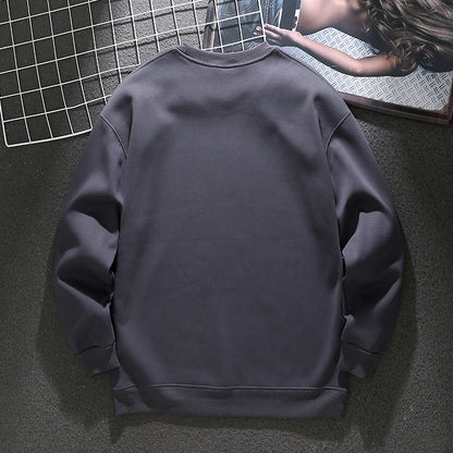 American style loose round neck pullover sweatshirt