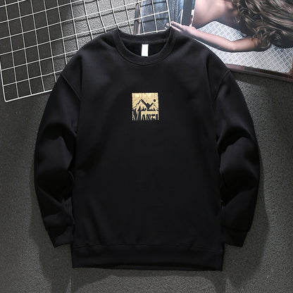 American style loose round neck pullover sweatshirt