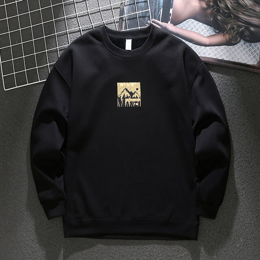 American style loose round neck pullover sweatshirt