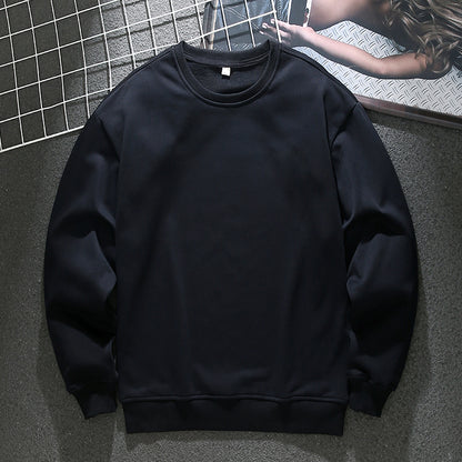 American style loose large size round neck pullover sweatshirt